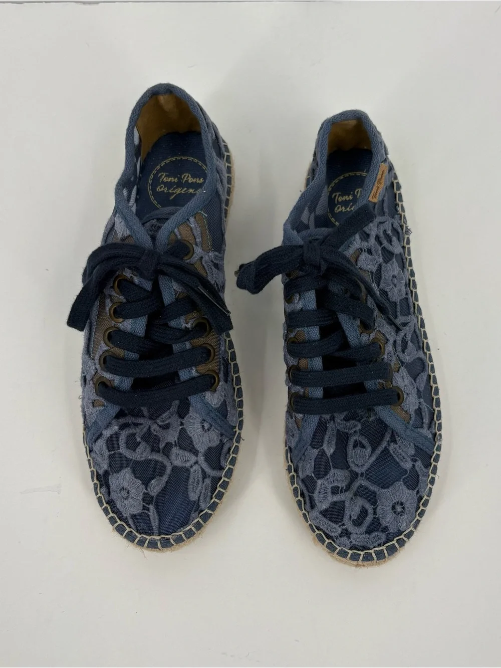Toni Pons Far Espadrille Lace Sneaker in Blue Women’s Size 37 / 6.5